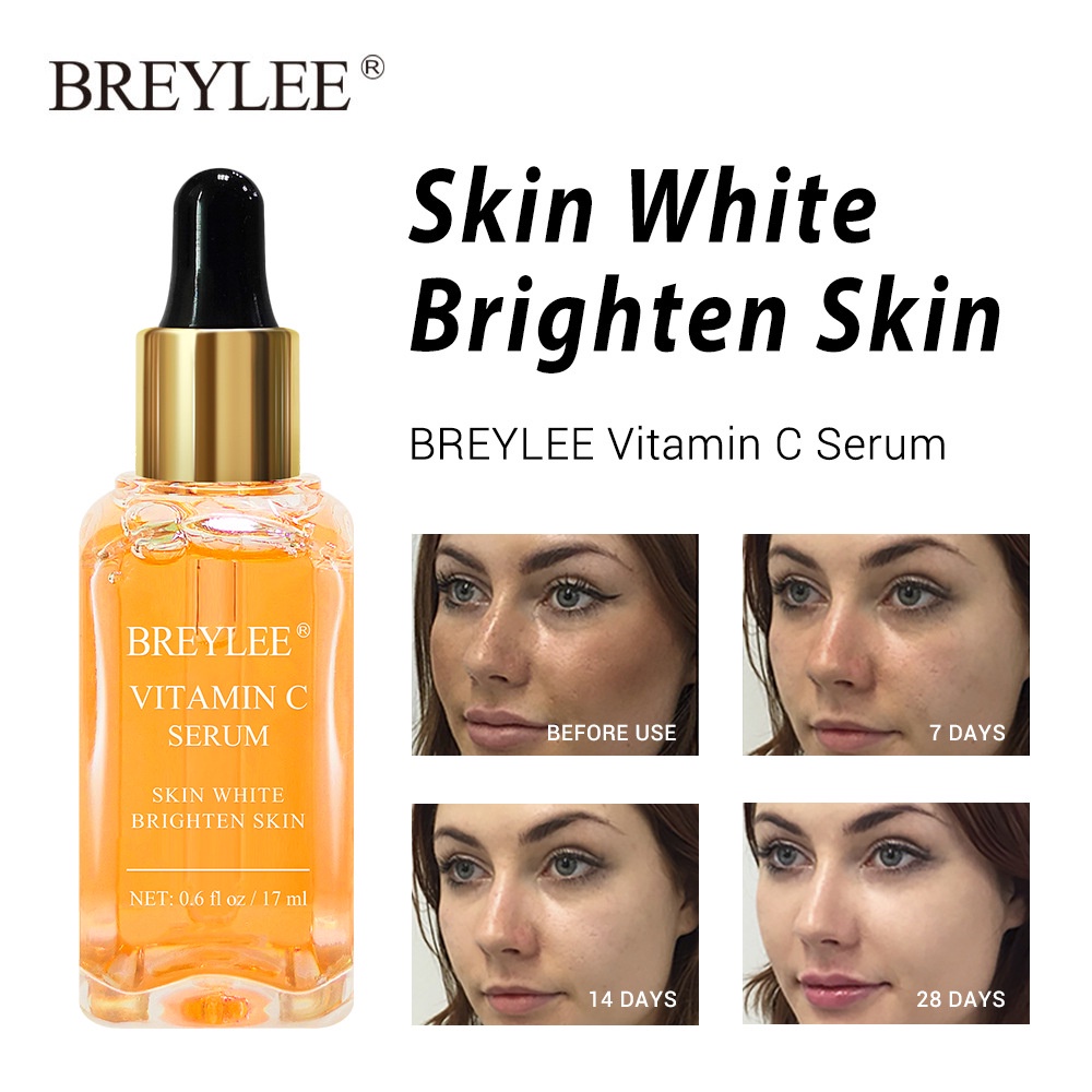 BREYLEE Serum Vitamin C Whitening Serum Brighten Lifting Firming Fade Dark Spots Moisturizing(17ML)