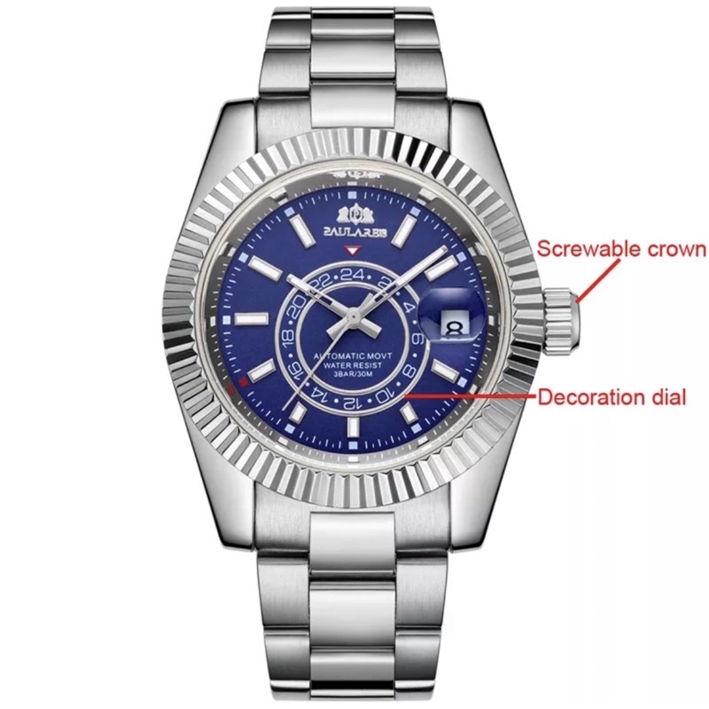 Jam Tangan Paulareis Homage Rolex Sky Dweller Automatic Original