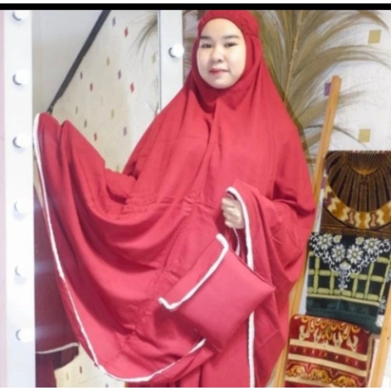 MUKENA RAYON RENDA POLOS BAHAN KATUN/MUKENA RAYON