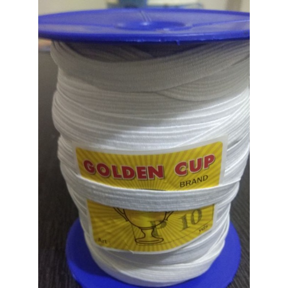 karet elastis/golden cup/karet kolor/P10/putih 1cm/per roll