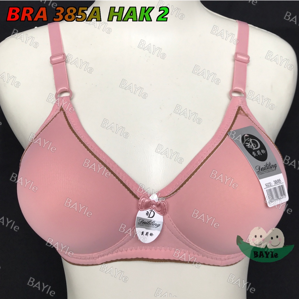 3 PCS BH / Bra Wanita Cewek Remaja/ABG/Dewasa DAILILING 385A Cup A Busa Sedang Tanpa Kawat Kaitan 2 Size 34 - 40