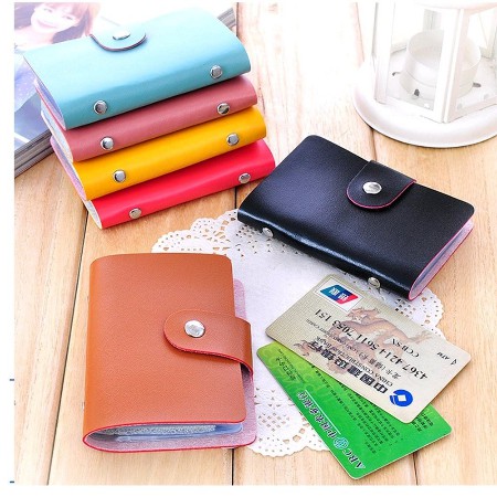 DOMPET KULIT KARTU NAMA SOUVENIR NAME CARD HOLDER ORGANIZER ISI 24 KARTU