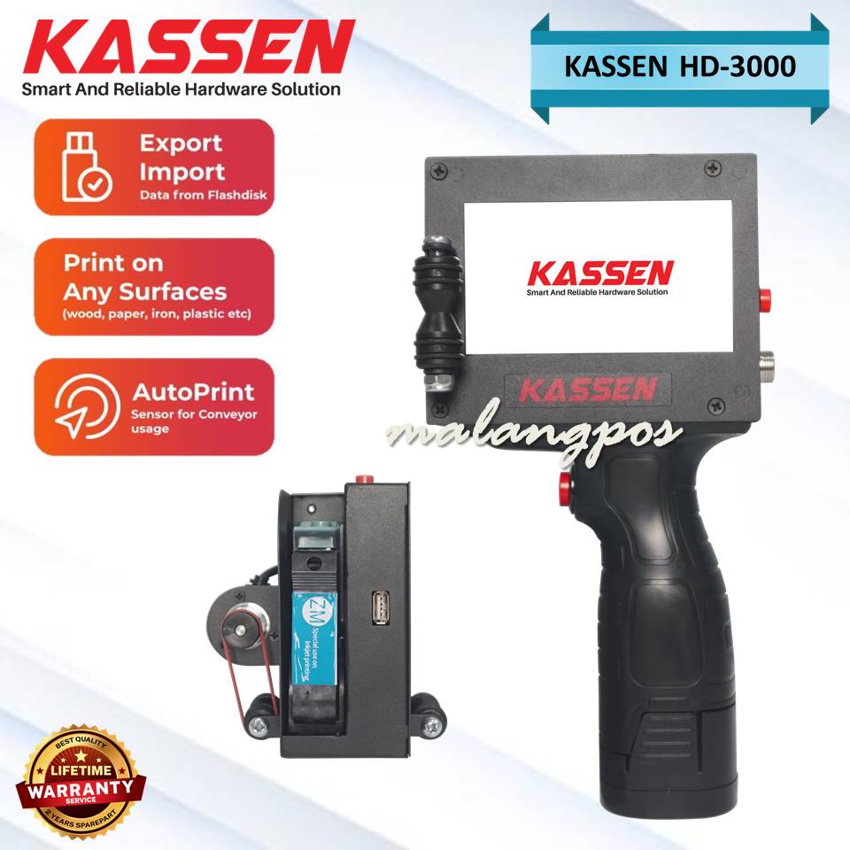 HANDHELD PRINTER INK JET KASSEN HK300 PENCETAK TANGGAL KADALUARSA EXPIRED DATE CONVEYOR HK 300 HD3000 HD-3000 TOUCH SCREEN