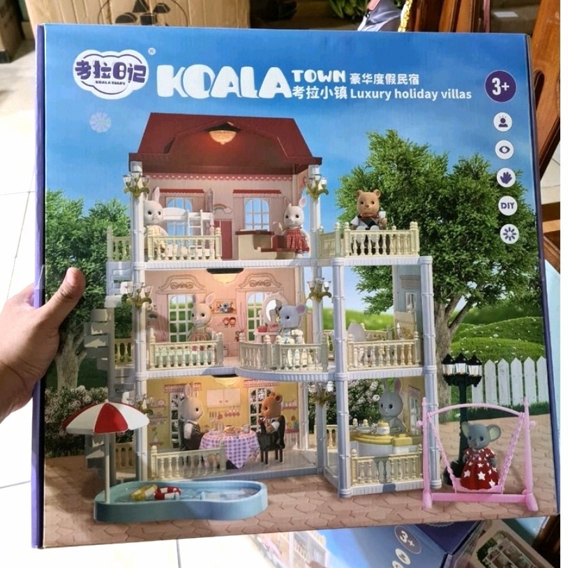 mainan  rumah boneka sylvanian families alike - koala luxury holiday paradise
