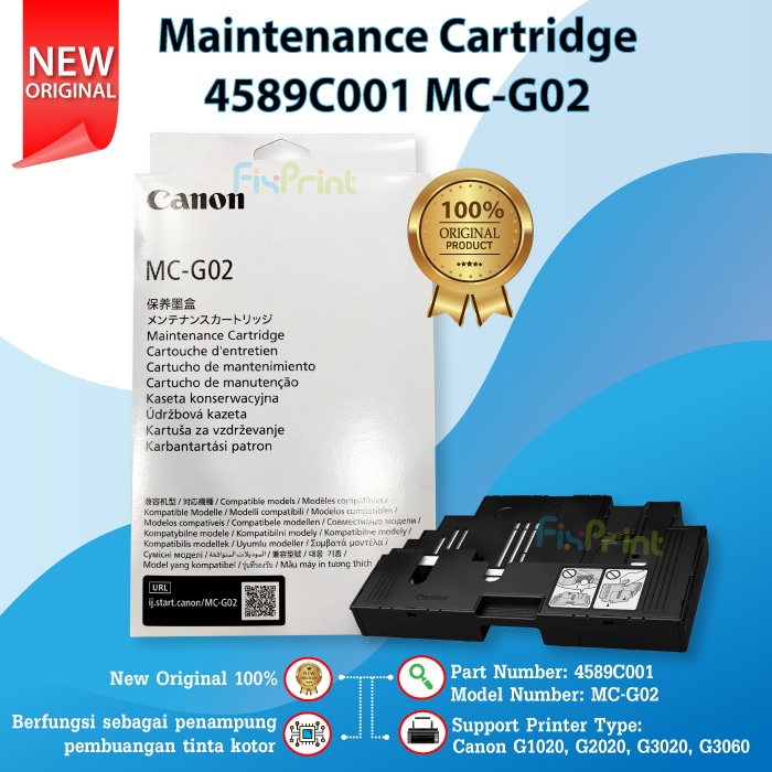 Maintenan Compatible Cartridge MC-G02, Waste Ink Printer Canon G1020 G2020 G3020 G3060 New