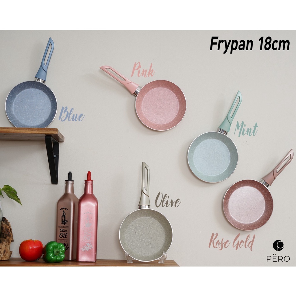 FRY PAN 18 CM MINT / PERO FRYPAN NONSTICK GRANITE 18CM / WAJAN TANPA MINYAK / WAJAN MPASI