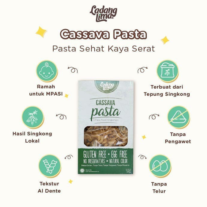 

Pasta-Aneka- Ladang Lima Cassava Non Gluten Free Pasta Keju Mac N And Vegan Cheese - Pasta Fusilli