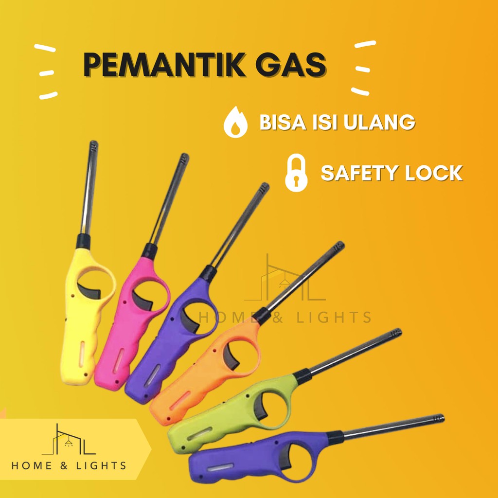 Pemantik Gas Pemantik Api Safety Lock Refillable Bisa isi ulang / UTU Gas Lighter