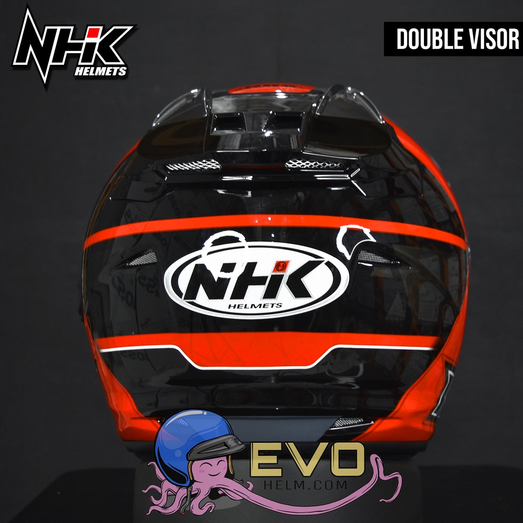 NHK R1_SOLID MOTIF WARNA LENGKAP - HELM NHK HALF FACE DOUBLE VISOR ORIGINAL DOT