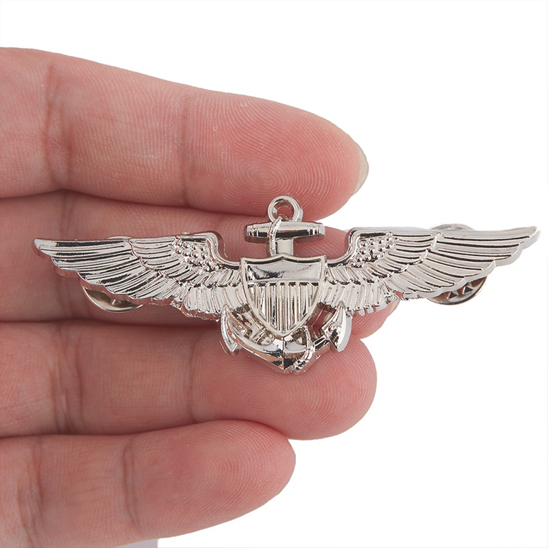 &lt; E2id &amp; &gt; Bros Pin Bentuk Master Aviator Militer Bahan Metal