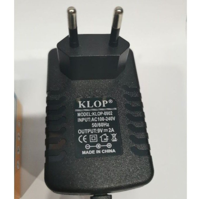 Power adaptor DC 9 volt 2 ampere 2 pin jack T KLOP