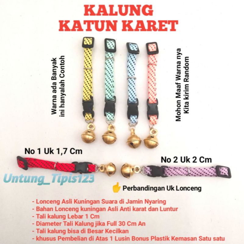 Kalung kucing lonceng Kuningan kualitas premium tali kalung banyak model suara kencang