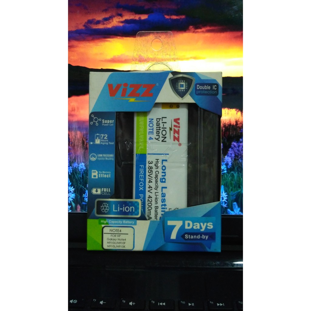 Vizz Battery SAMSUNG GALAXY NOTE 4 / N910U / N910F / N910L / N910K baterai double power