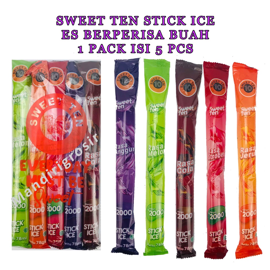 1 Pack Es Berperisa Buah-Buahan * Sweet Ten Ice * Stick Ice * Ice Cup * Pillow Ice