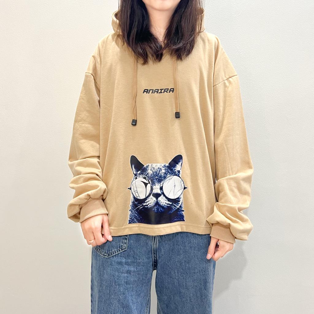 ANAIRA CAT SWEATER HOODIE PRIA WANITA OVERSIZE SWITER HUDIE OVERSAIZ