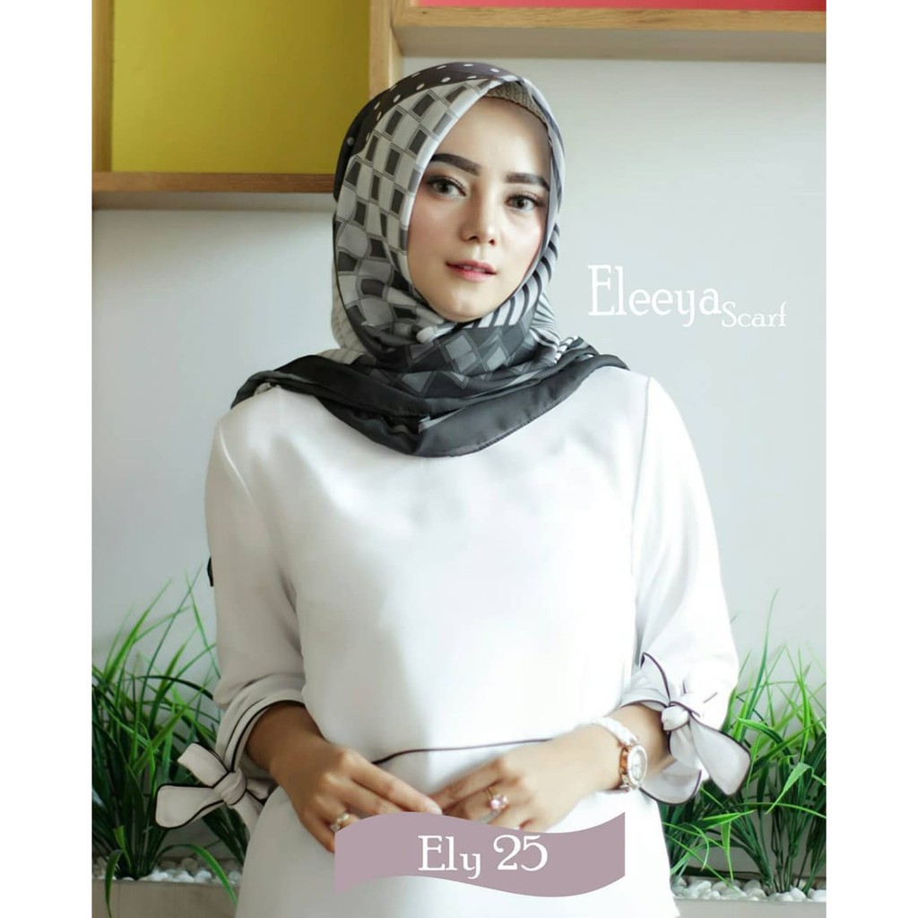 HIJAB SEGIEMPAT MOTIF ELY 25 || Eleeya Scraf