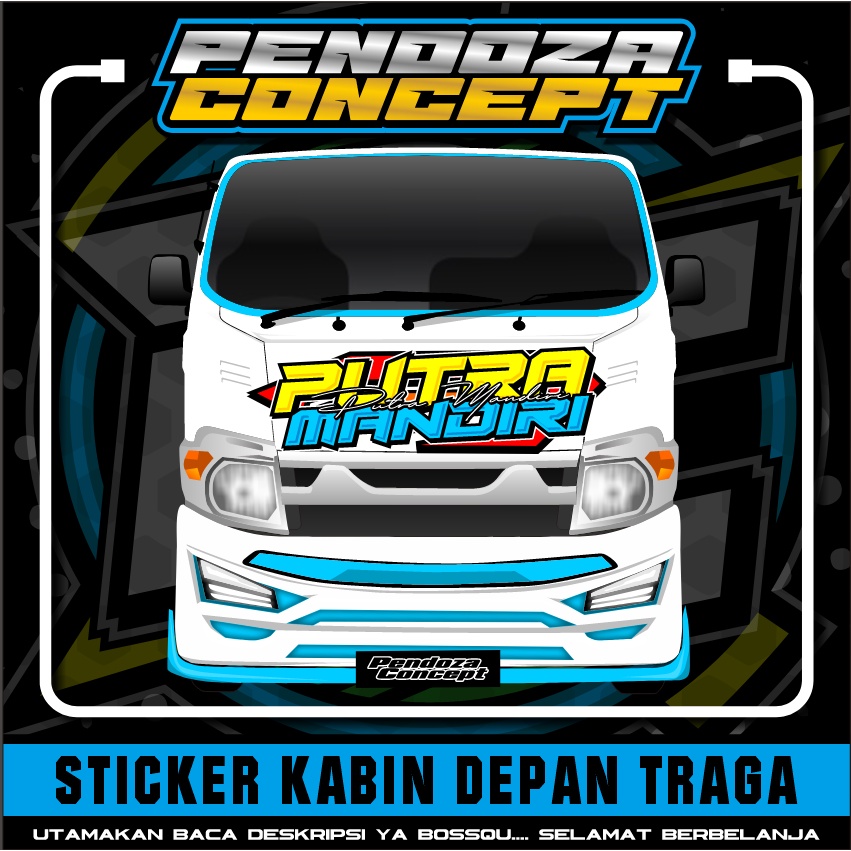 STIKER DECAL KABIN DEPAN ISUZU TRAGA PUTRA MANDIRI