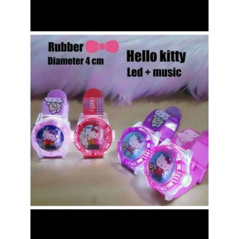 JAM TANGAN ANAK-ANAK LED MUSIK varian HELLO KITTY
