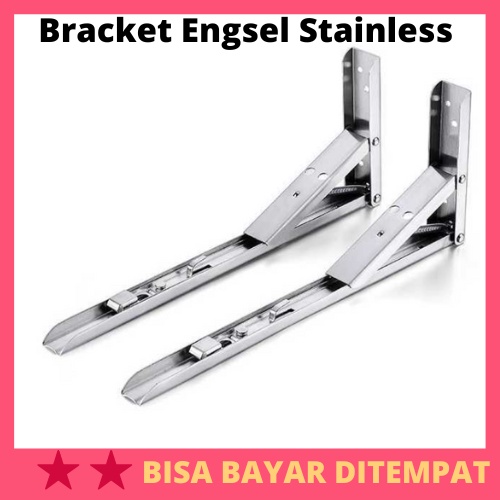 Bracket Engsel Stainless Steel 65kg 14Inch 2PCS  / Bracket Braket Engsel Siku Penyangga Penahan Peno