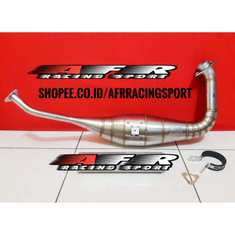 Tabung Perut Gembung Knalpot Ninja R RR SS Aitech Leher L Stainless Non Cobra