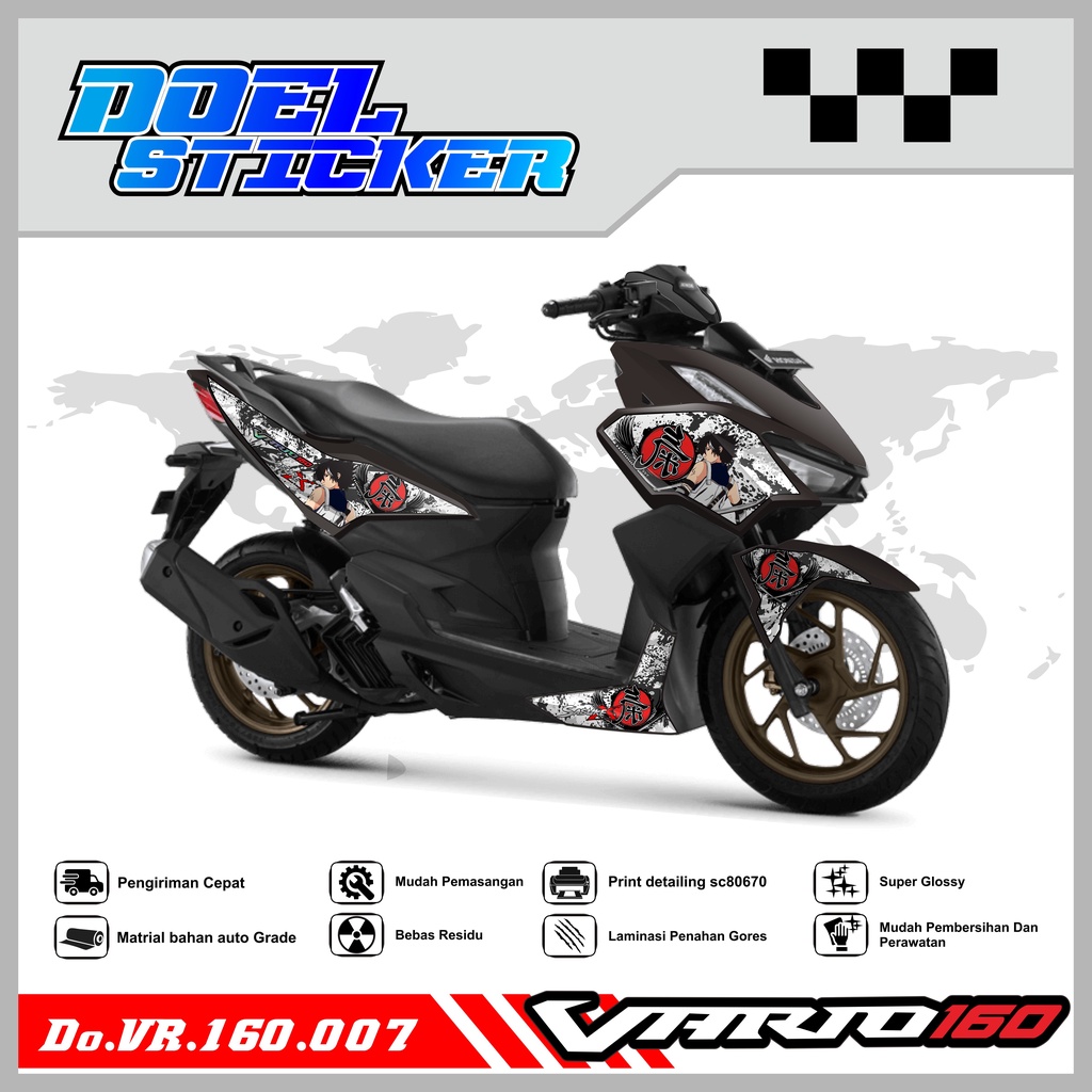 Sticker Striping Honda VARIO 160 List Variasi Hologram , Crome Doel  007