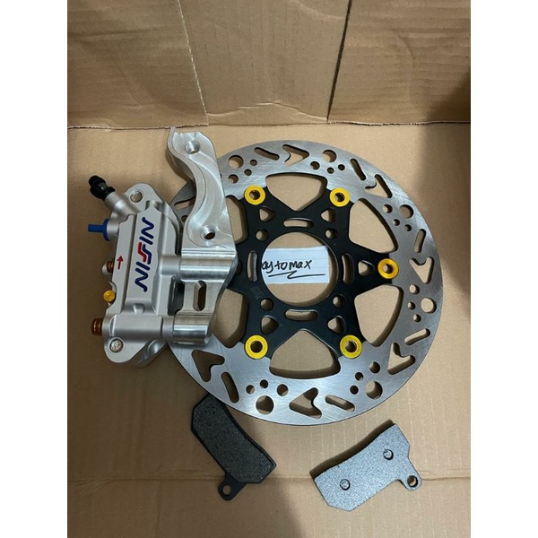 paketan rem depan kaliper+breket+disc 220mm+baut kaliper buat vega lama/fizr/nouvo/jupiter/rxking-1
