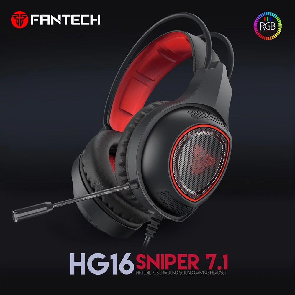 HEADSET GAMING FANTECH HG16 SNIPER 7.1 RGB