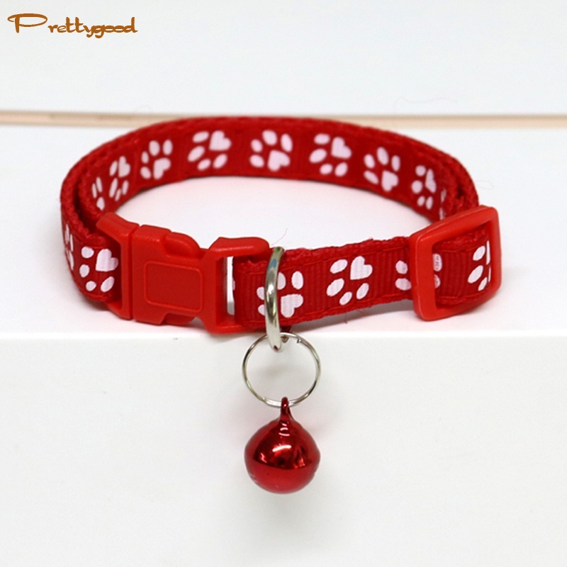 Adjustable Pet Cat Dog Puppy Glossy Reflective Collar Safety Buckle Bell Strap -PD