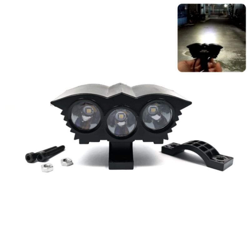 lampu sorot LED model owl 3 mata-Putih