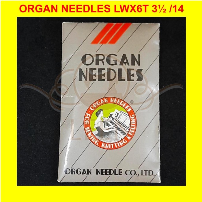 Jarum ORGAN LWx6T 14 Ori Japan Needles lw x 6t Mesin Sum Industri LEEN