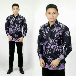 Batik Pria Lengan Pendek Premium BATIK AZMIL HRB026 motif KERATONAN Kode 002 size M L XL XXL