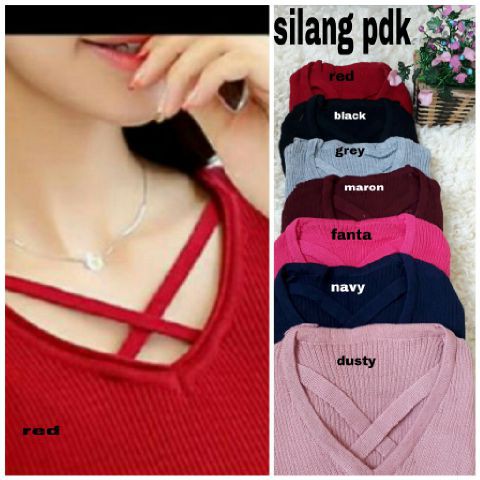 [Silang Pdk Var Warna RO] Blouse Wanita Rajut Stret Varian warna