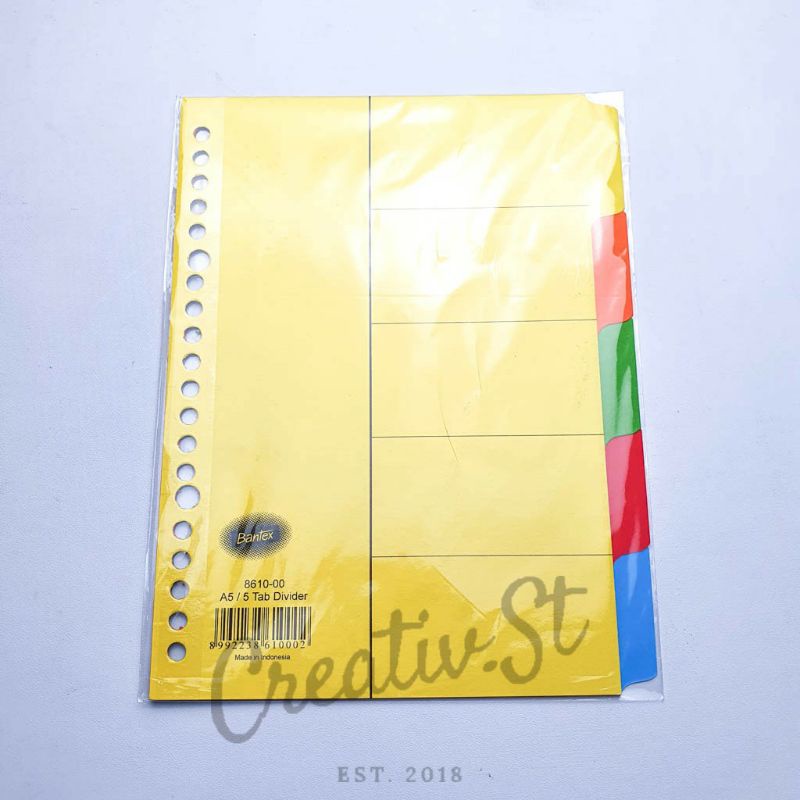 

Pembatas Binder Loose Leaf Cardboard Divider Bantex | A5