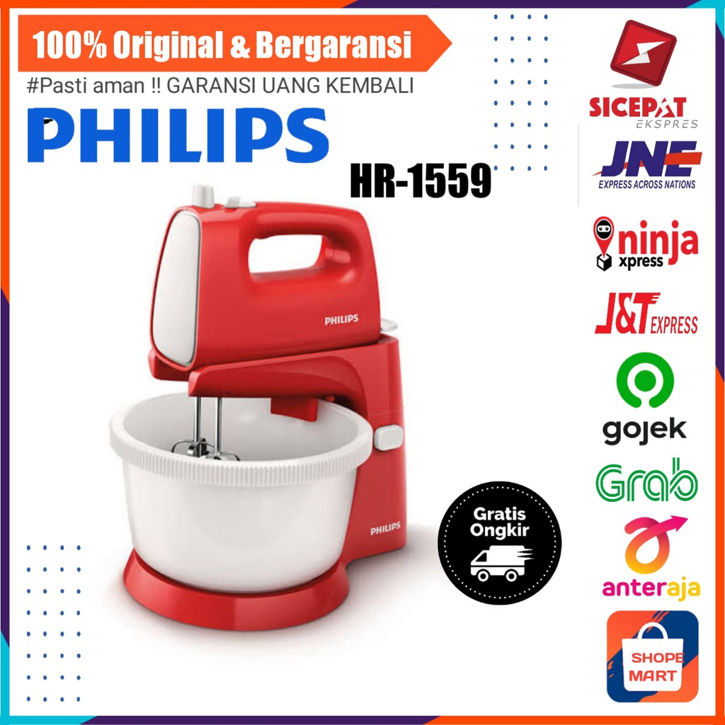 MIKSER PHILIP HR-1559 MIXER STAND PHILIPS MIKSER KUE MIKSER MURAH MIKSER TANGAN MIXER ADONAN KUE