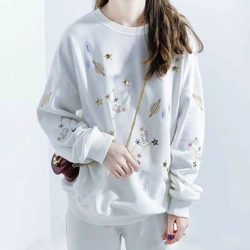 Sweater Wanita | Galaxy Star Sweater | Sweater wanita Casual