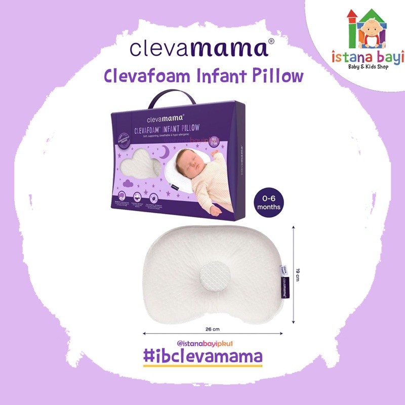 Clevamama Clevafoam Infant Pillow - Banyal bayi anti peyang