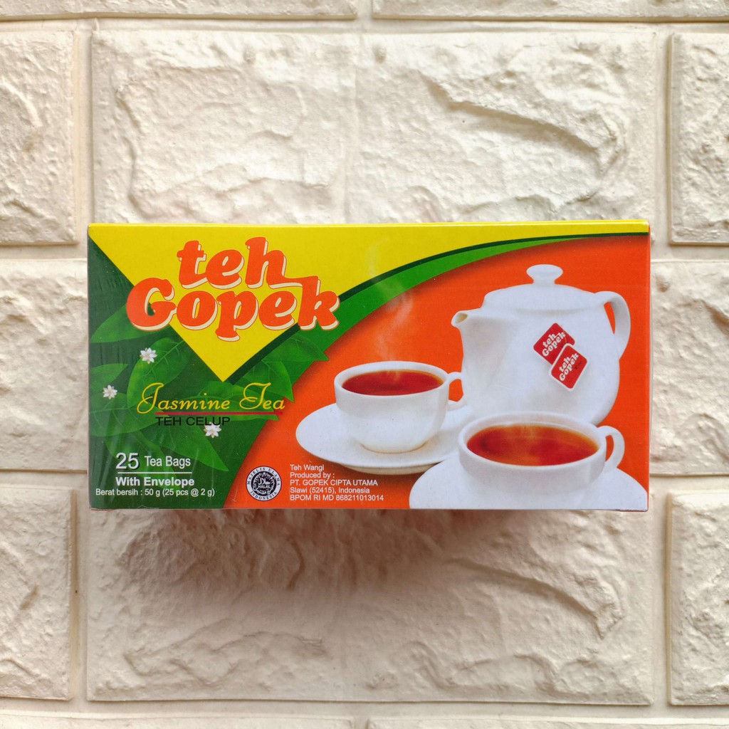 Teh Gopek Celup Hijau Melati Jasmine Tea 50gr isi 25 kantong bag bags envelope minuman 50 gr g