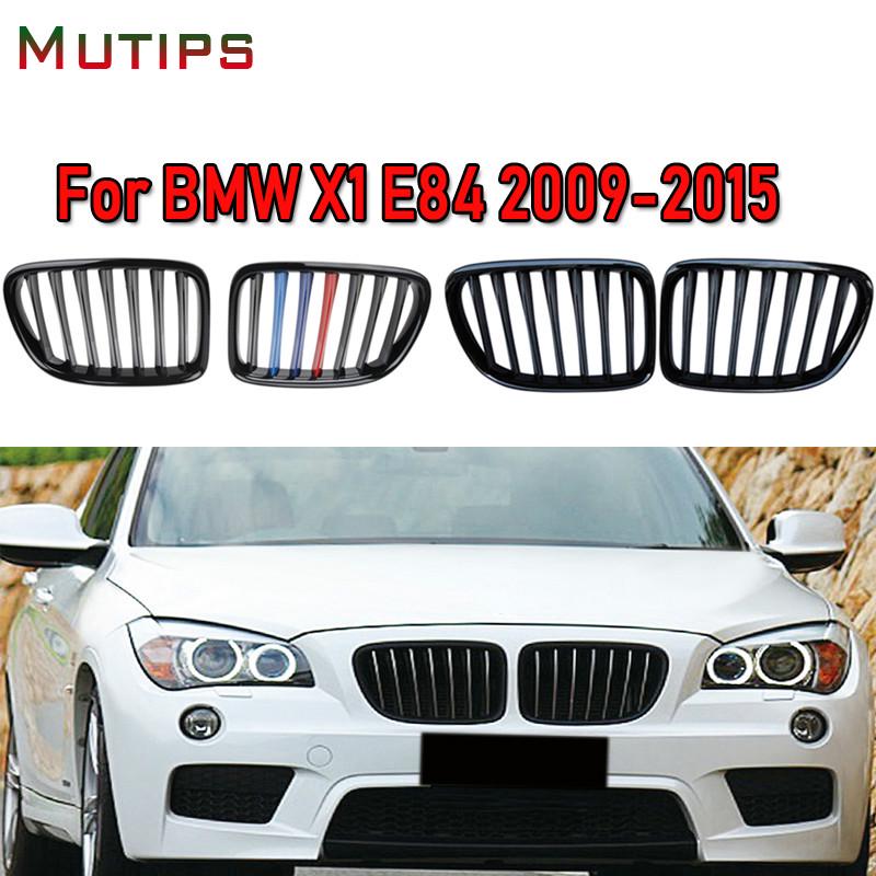 Kidney Grill Bumper Depan Warna Hitam Matte Untuk BMW E84 X1 Series 2010-2015 M Power