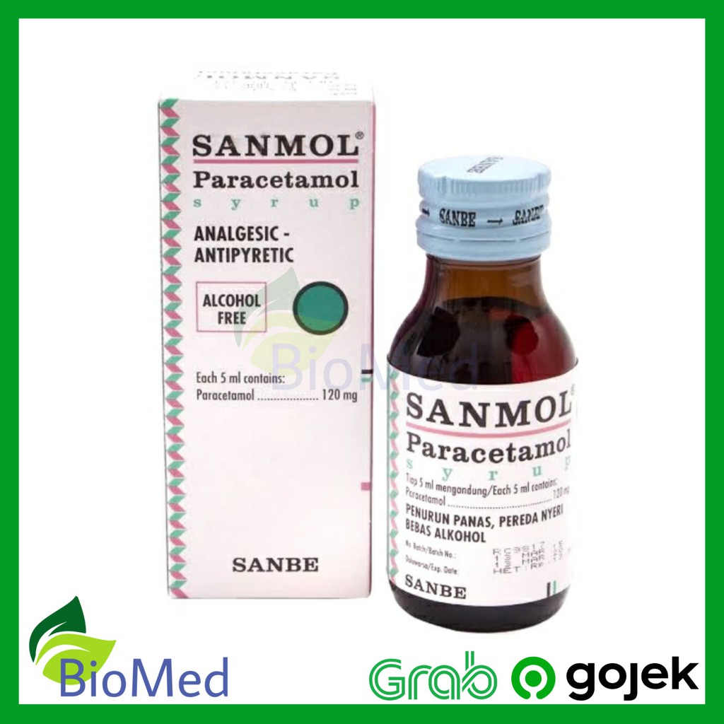 SANMOL SIRUP 60 ml - Obat Demam Pusing Sakit Kepala Tahan Sakit