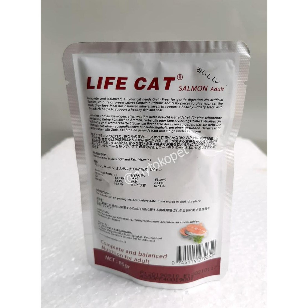 LIFECAT Makanan Kucing Basah - ADULT SALMON