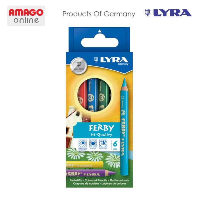 LYRA FERBY LACQUERED - COLOR PENCIL - CARDBOARD 6 COLORS - 3621060