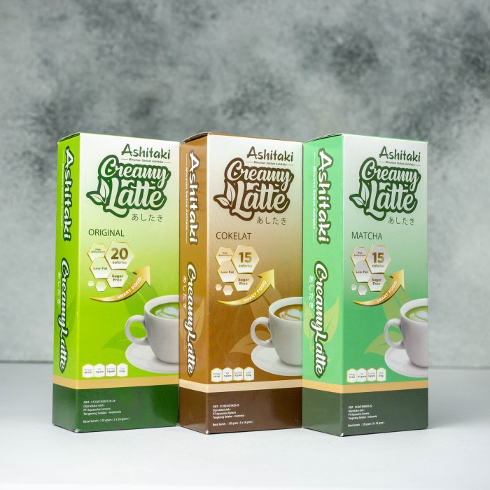 

pasta-aneka- ashitaki creamy latte - tinggi antioksidan, sugar free, low fat - original -aneka-