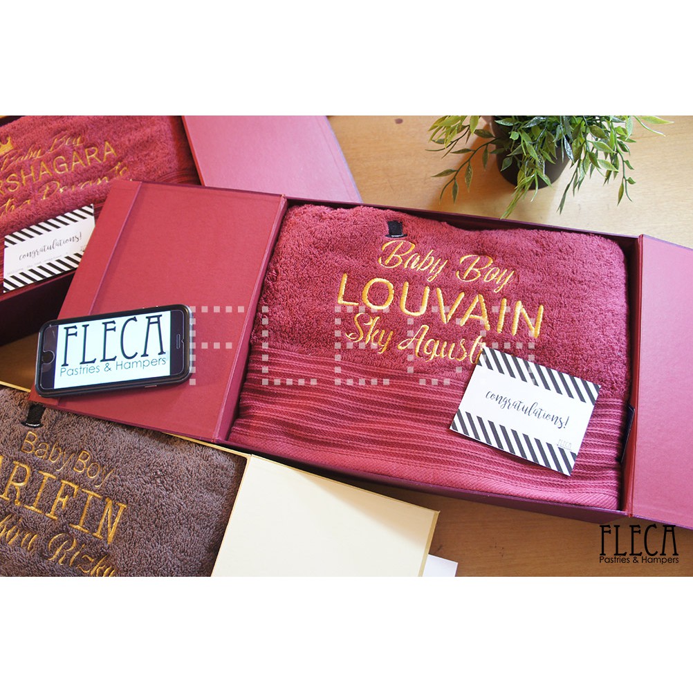 KADO HANDUK BORDIR TERRY PALMER 70X135 NAMA CUSTOM HADIAH BABY ULTAH ULANG TAHUN BIRTHDAY SOUVENIR