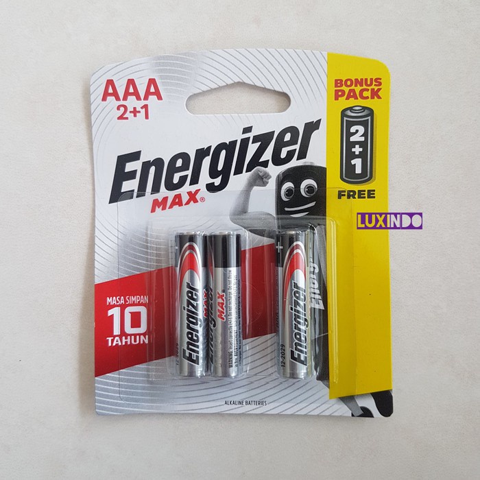 Baterai/Battery/Batere  Energizer Max AAA isi 3 pcs (Masa simpan 10tahun) - Mollis