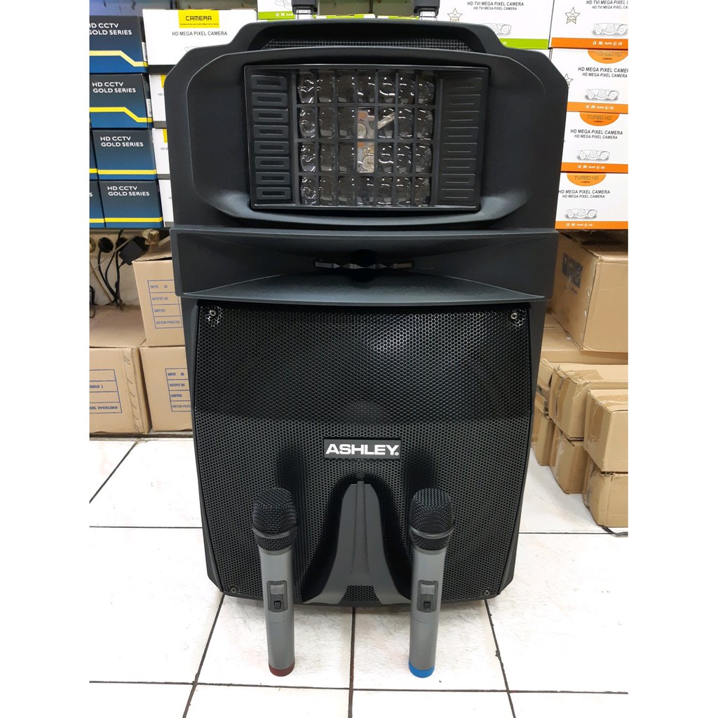 Up to 20%  SPEAKER PORTABLE WIRELLES ASHLEY JOSS15 isi 2 mic wirelles pegang2