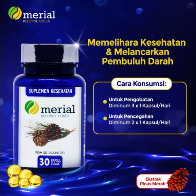 MERIAL Fish Oil Minyak Ikan Dengan Ekstrak Pinus Merah Red Pine Original (Gratis Ongkir)