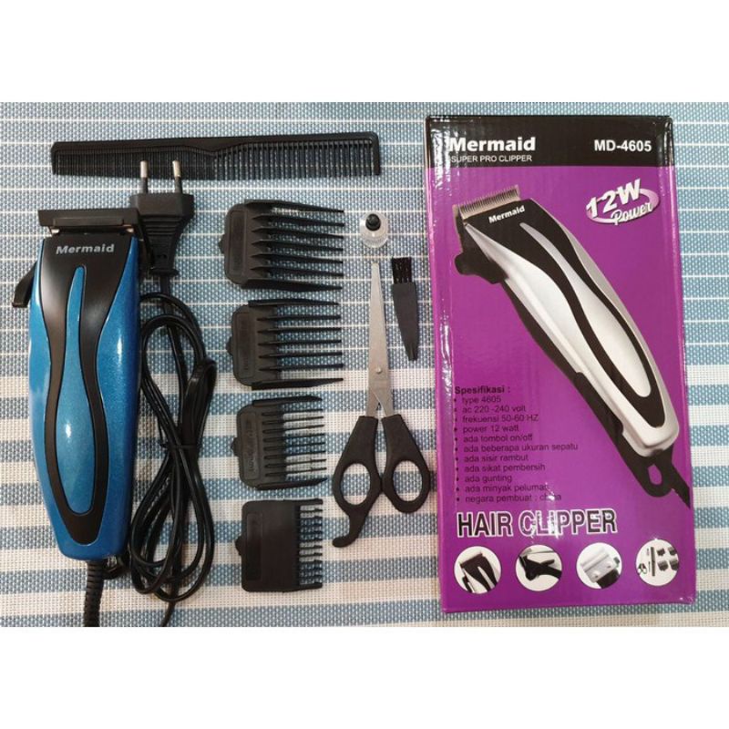 Mermaid Super Pro Hair Clipper MD 4605 / Alat Cukur Rambut / Alat Pangkas Rambut