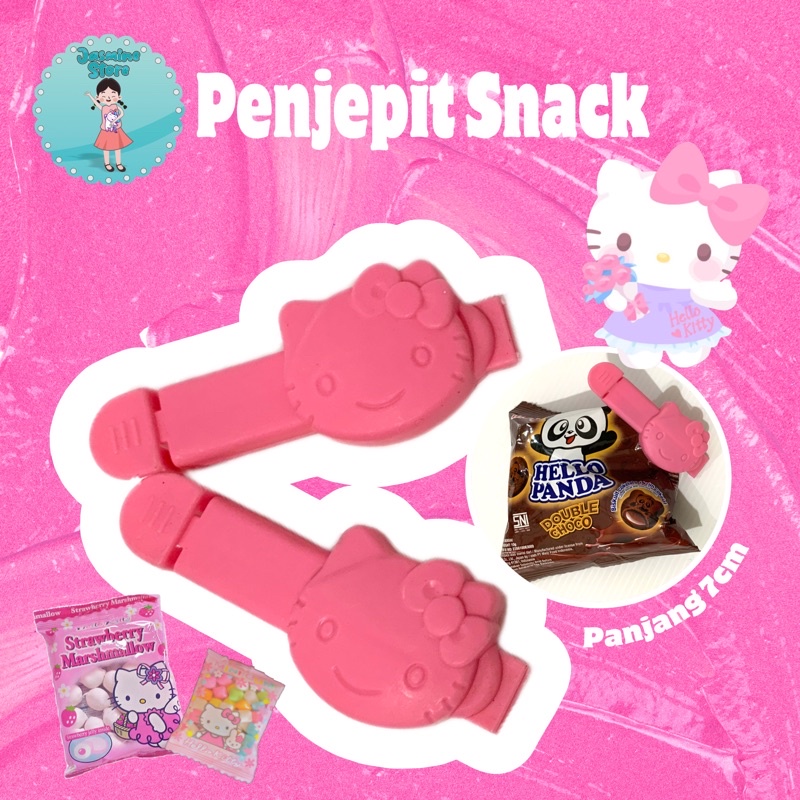 Penjepit Snack Hellokitty isi 2/Penjepit Snack Hellokitty Kecil/Penjepit Makanan/Koleksi Hellokitty