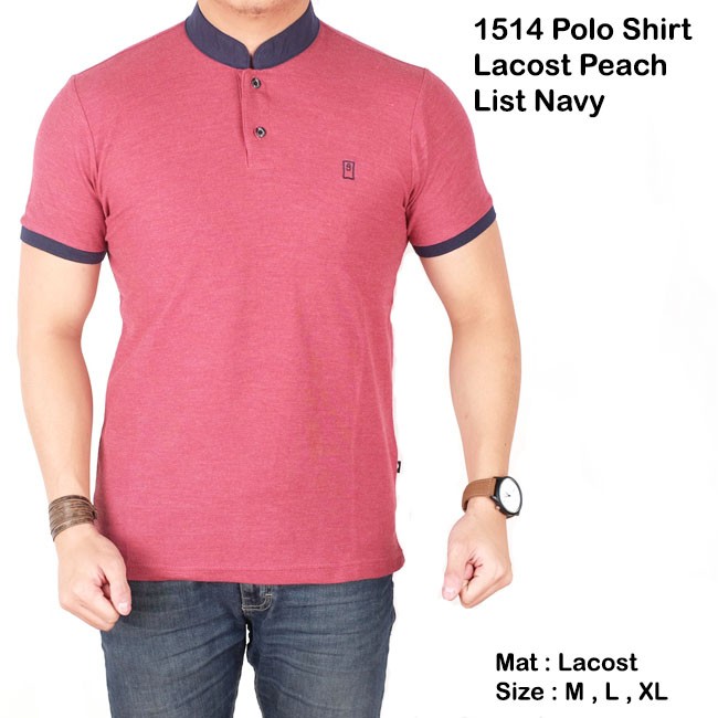 Brotherholic Polo  shirt pendek maroon list navy  baju 