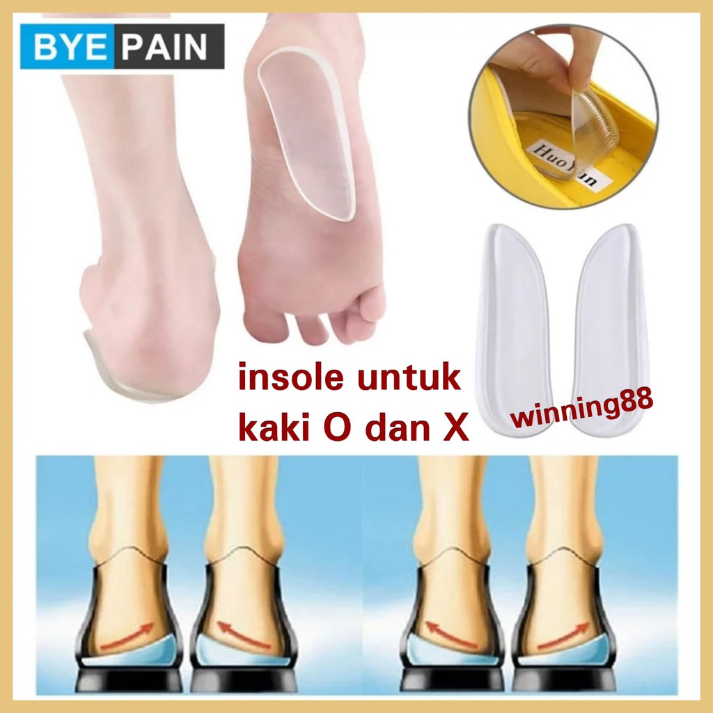 INSOLE SEPATU GEL SILICON UNTUK KAKI O DAN X ALAS SEPATU SOL SEPATU WANITA